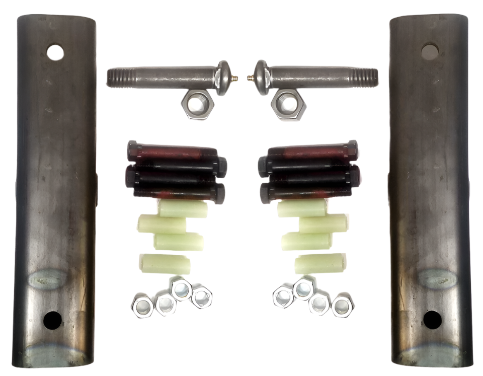 Pair Trailer Suspension Rebuilt Kit Slipper Spring 12" Equalizer Bushings Bolts (EQ-12-REBUILD-LN-KIT)