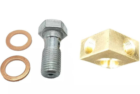 Banjo Bolt Brake Caliper Kit 7/16-20 with Brass Block (32280U+32307U+2x32230U)