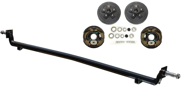 IN STORE PICK UP ONLY Lippert Axle Beam 3.5k 76" HF 57" SC Bottom 10" Electric Brakes 5 x 4.5" Brake Drums 1/2" Studs Cambered Wired EZ-Lube (3500-76-57B-24-DRUM-KIT)