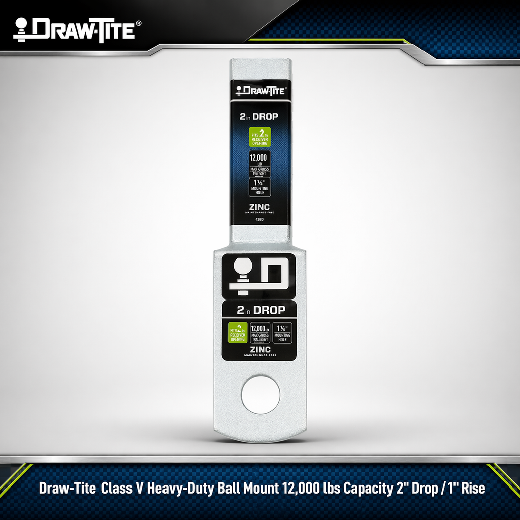 Draw-Tite Class V Heavy-Duty Ball Mount - 12,000 lbs Capacity - 2" Drop / 1" Rise (4280)