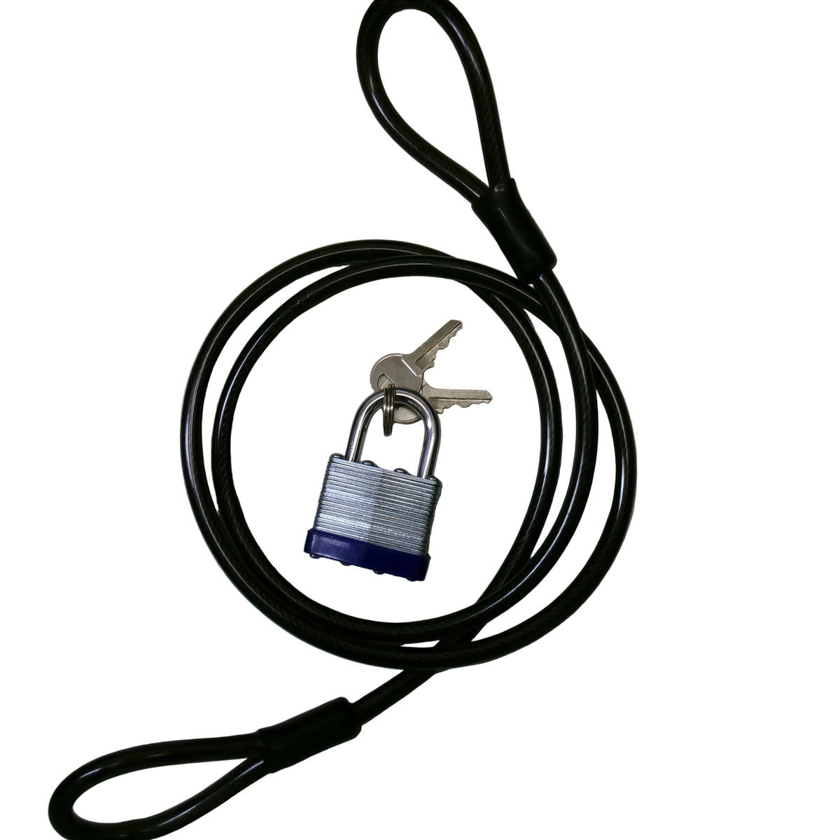 5/16" x 4' Heavy-Duty Vinyl-Coated Steel Cable Lock With Padlock (43680)