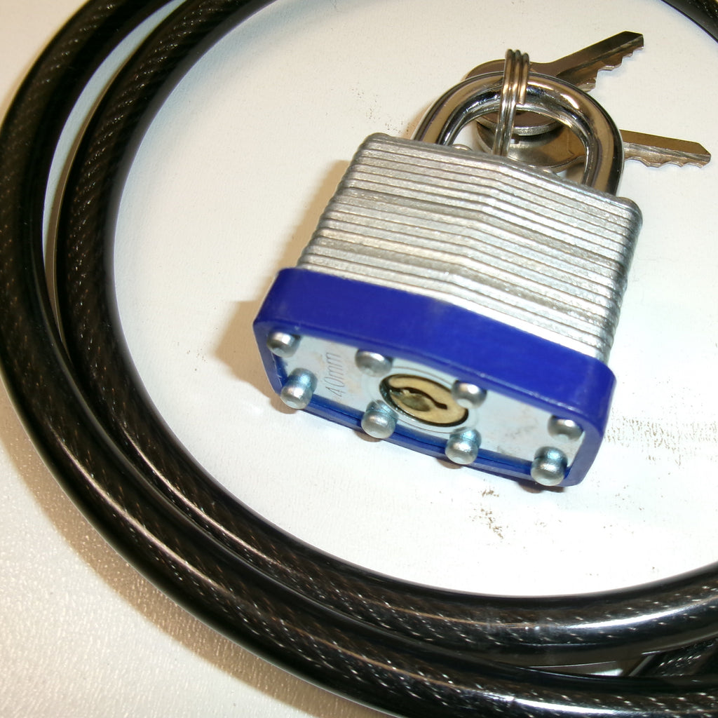 5/16" x 4' Heavy-Duty Vinyl-Coated Steel Cable Lock With Padlock (43680)