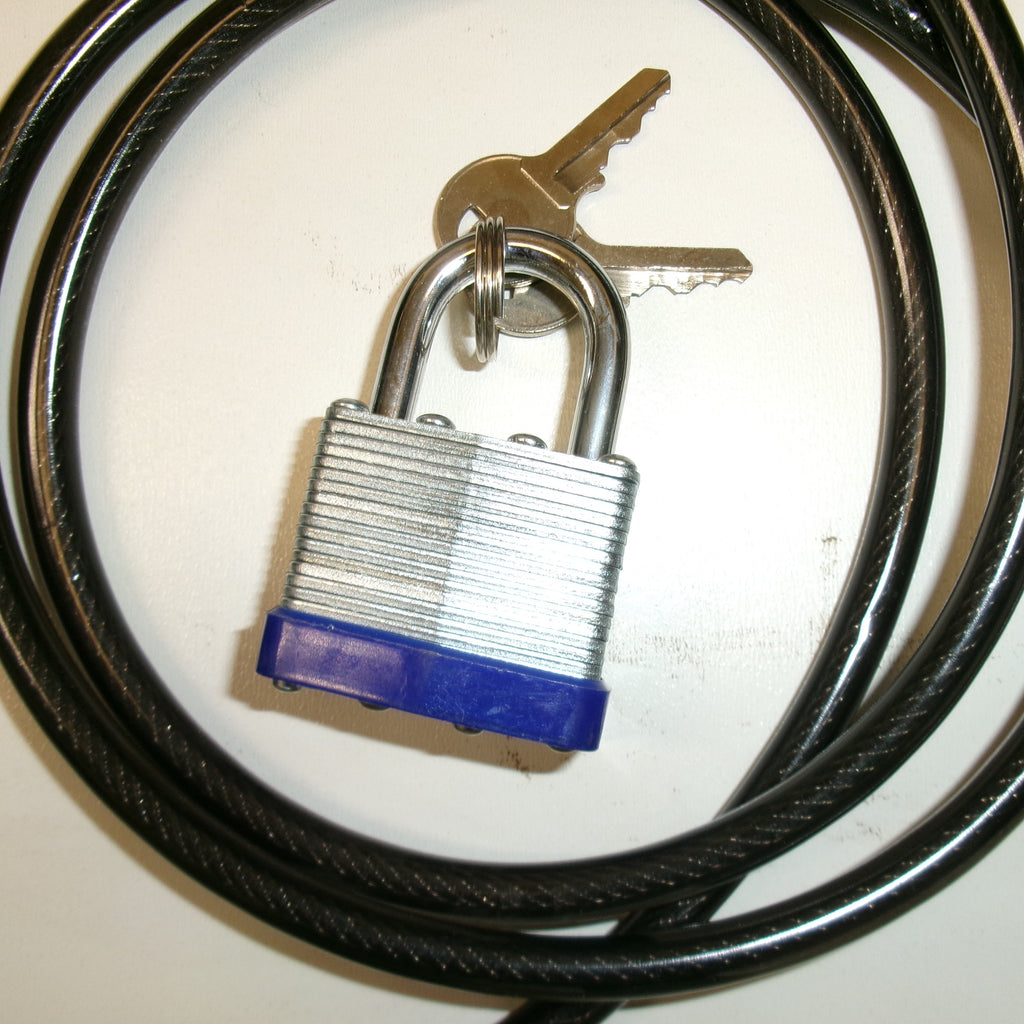 5/16" x 4' Heavy-Duty Vinyl-Coated Steel Cable Lock With Padlock (43680)