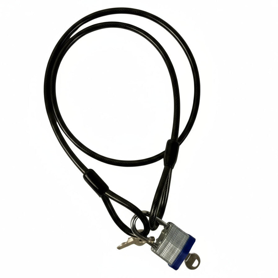5/16" x 4' Heavy-Duty Vinyl-Coated Steel Cable Lock With Padlock (43680)