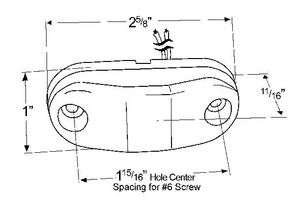 Grote Clearance Marker Light 2 1/2" Oval LED Red  Sealed Surface Mount Self-Grounded Base Fits Trailers Moisture Protection (47012)