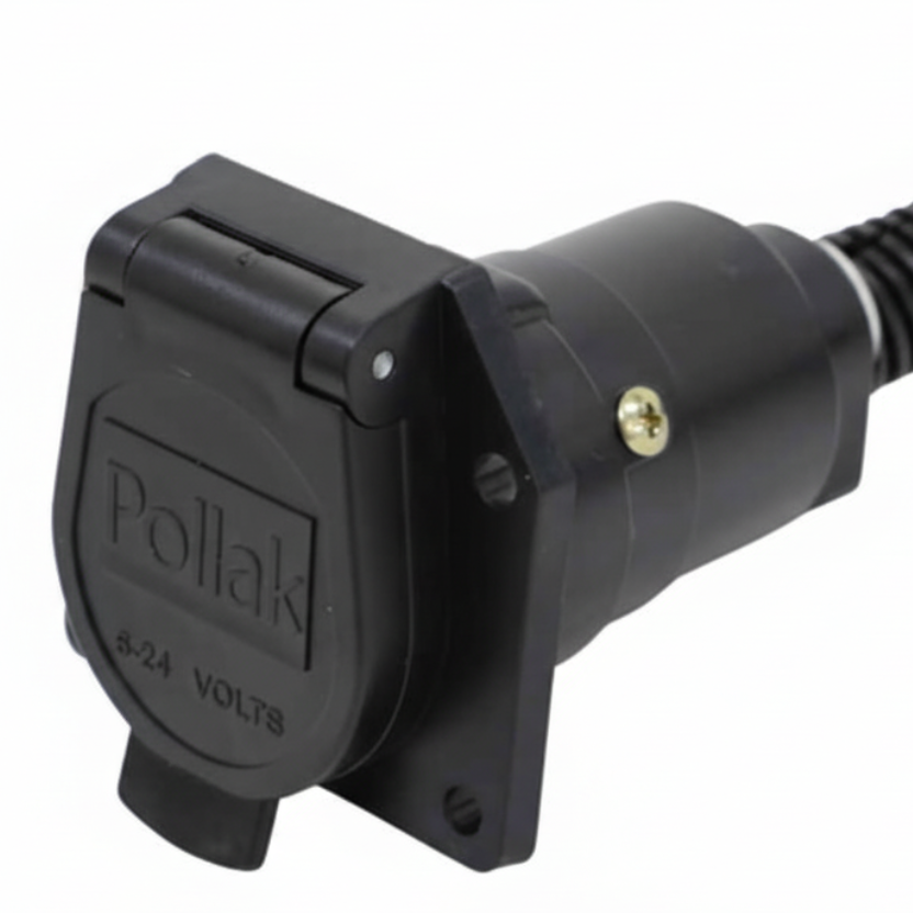 Hopkins 7-Blade to 7-Round Trailer Wiring Adapter – Flex Cord (47595)