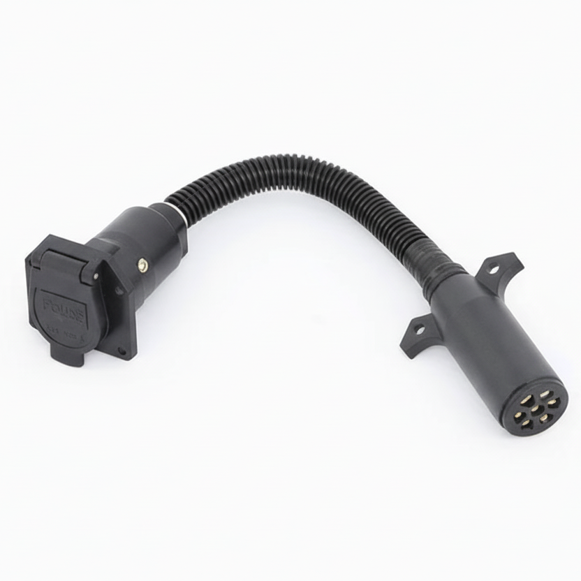 Hopkins 7-Blade to 7-Round Trailer Wiring Adapter – Flex Cord (47595)