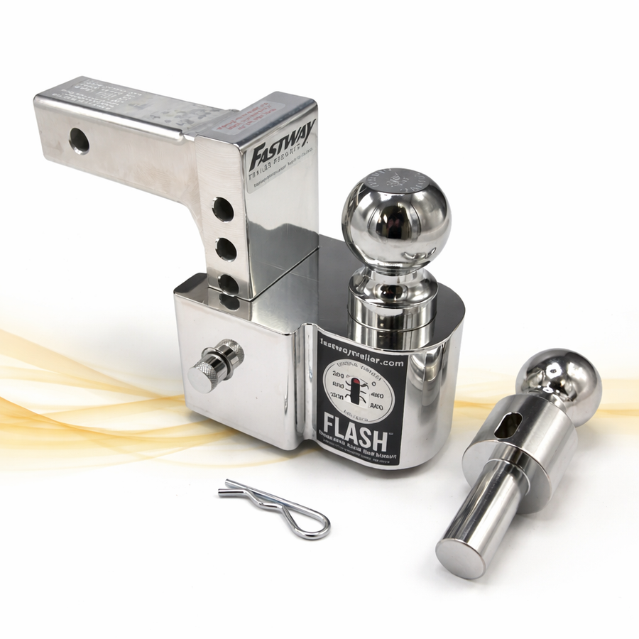 Fastway FLASH SCALE Ball Mount – 4" Drop, 2" Receiver, Built-In Scale, Dual Ball (2" & 2-5/16"), 10K GTW (48-00-8400)