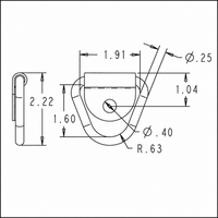 3/8" Bolt On D-Ring Tie Down Anchor 1-Hole 2400 lb Capacity Trailer Cargo Hook (B21)