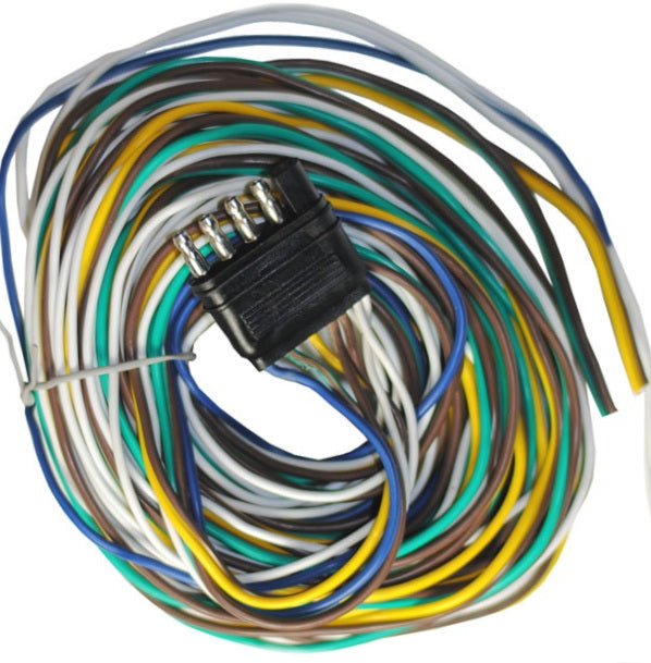 45 Feet of 5 Flat Harness 60" Brake Wire Trailer End 2 Ground Wire Boat Utility (J-64525-WH)