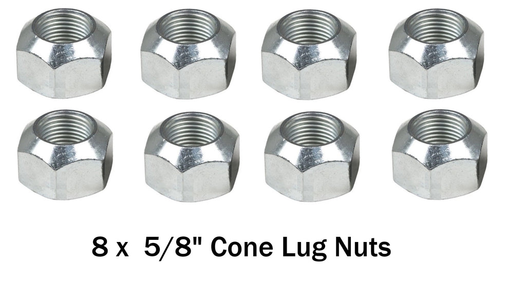 Eight Pack - 5/8"-18 Cone Lug Nuts Trailer Wheel Lug Nut Set (6-109x8)