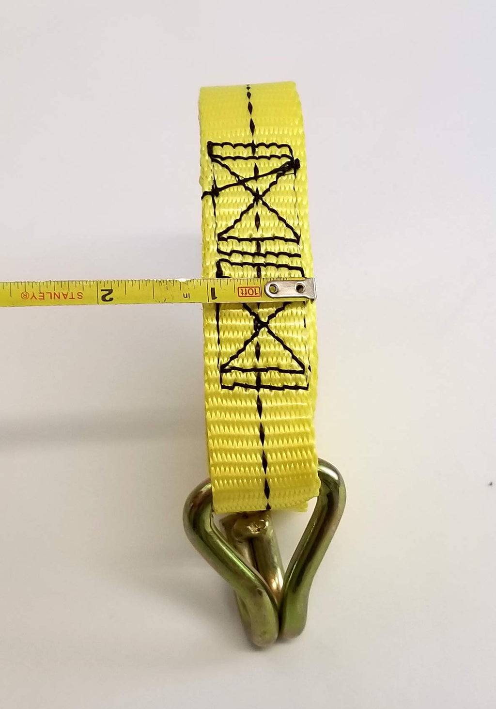 1" x 16 Ratchet Strap Tie Down with Zinc Plated Wire Hooks ATV Motorcycle (1170666)