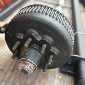 8,000 lb Complete 4" Drop Trailer Axle – 95" Hub Face, 76" Spring Centers, 8-Lug (8000-95-3-D-76SC-B865-58-COMPLETE)
