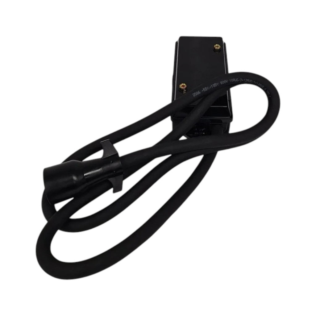 7 Way Plug Inline Pre-Wired Trailer BLACK Cord Junction Box 6 Ft Wiring Cable Towing (6FT-JB-BLK)