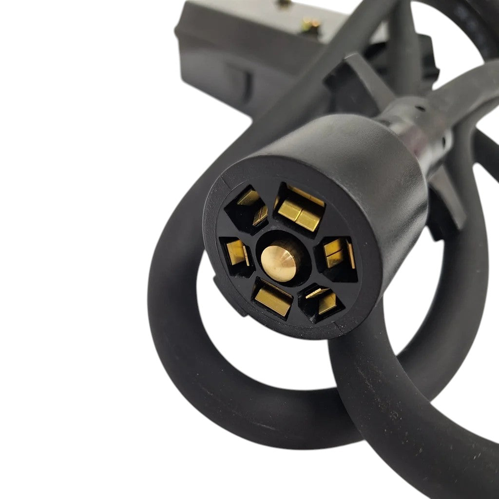7 Way Plug Inline Pre-Wired Trailer BLACK Cord Junction Box 6 Ft Wiring Cable Towing (6FT-JB-BLK)