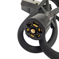 7 Way Plug Inline Pre-Wired Trailer BLACK Cord Junction Box 6 Ft Wiring Cable Towing (6FT-JB-BLK)