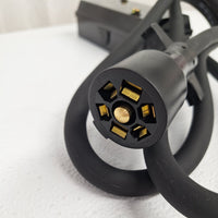 7 Way Plug Inline Pre-Wired Trailer BLACK Cord Junction Box 6 Ft Wiring Cable Towing (6FT-JB-BLK)