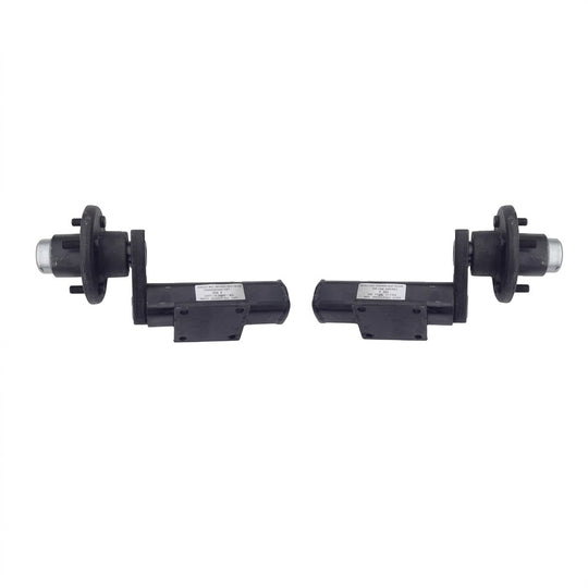 Two - 250 lb Torsion Trailer Axles – 5 on 4.5 Hub – Left & Right Set (1449545 + 1449546)