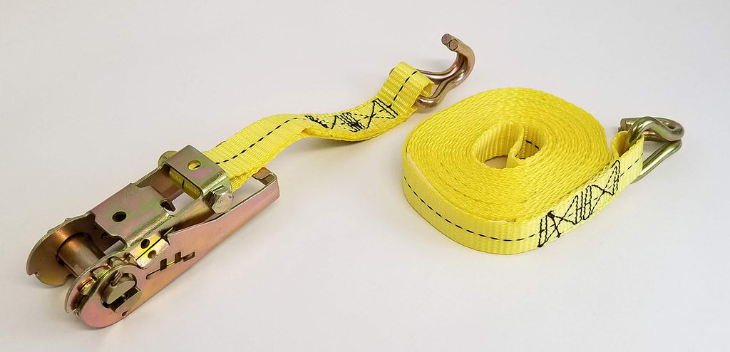 1" x 16' Ratchet Strap Tie Down with Zinc Plated Wire Hooks ATV Motorcycle (1170666)