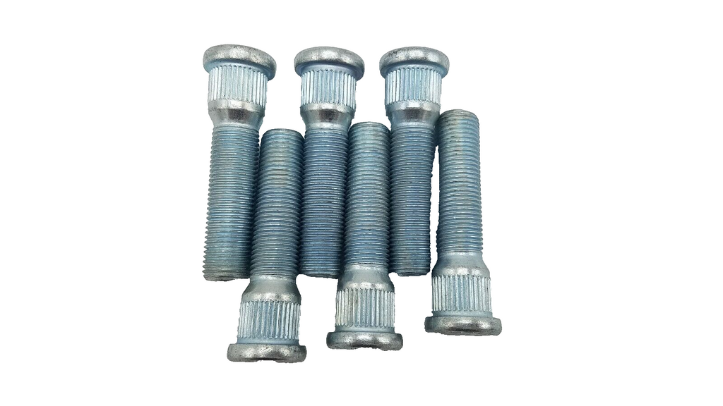 X6 (SIX) Wheel Studs,1/2"- 2.25" long,.62 spline,1.5" long threads (7-150-LOTOF6)