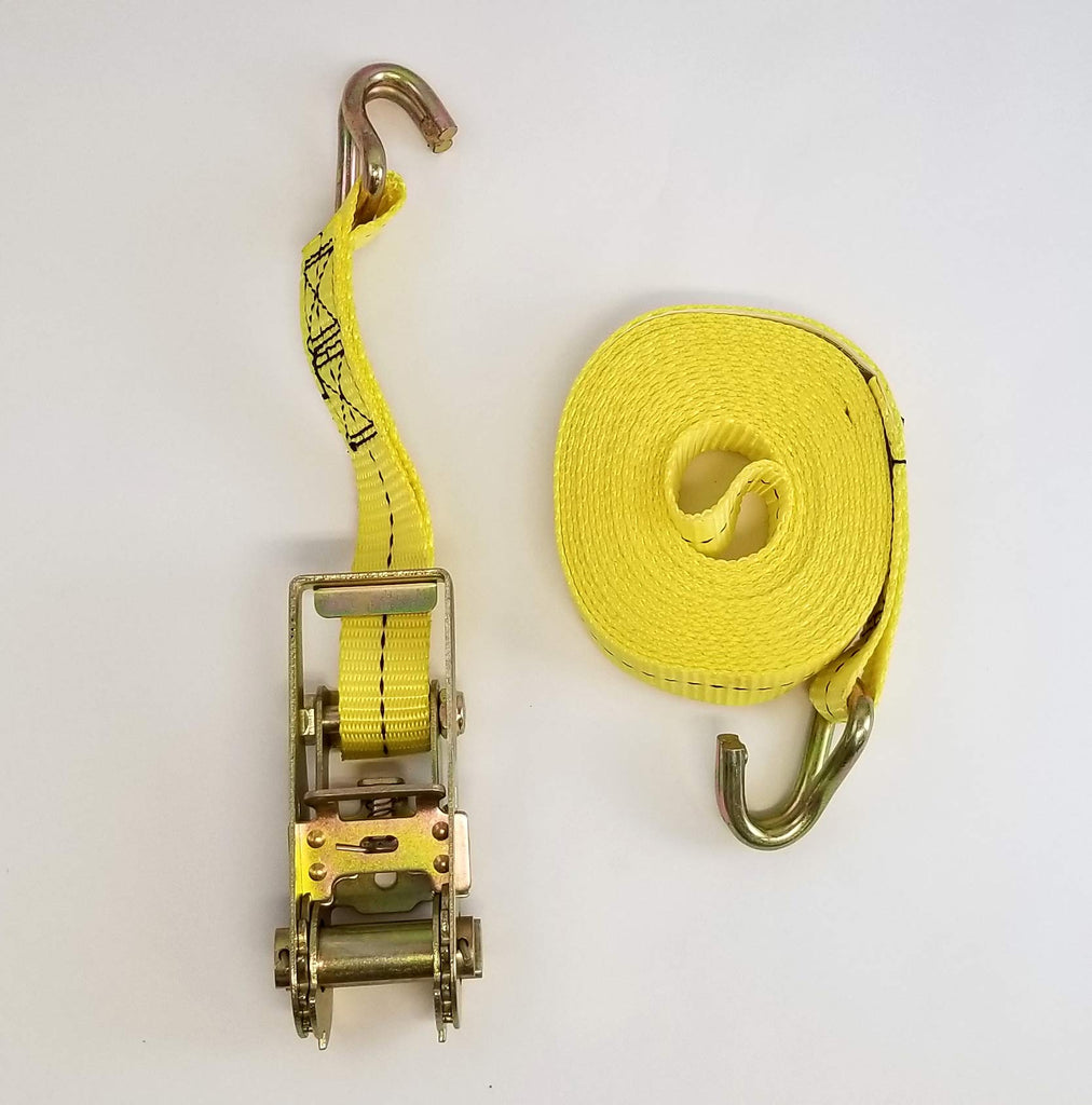 1" x 16' Ratchet Strap Tie Down with Zinc Plated Wire Hooks ATV Motorcycle (1170666)
