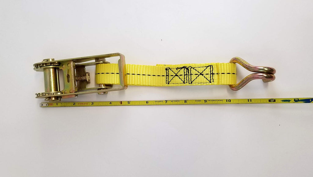 1" x 16' Ratchet Strap Tie Down with Zinc Plated Wire Hooks ATV Motorcycle (1170666)