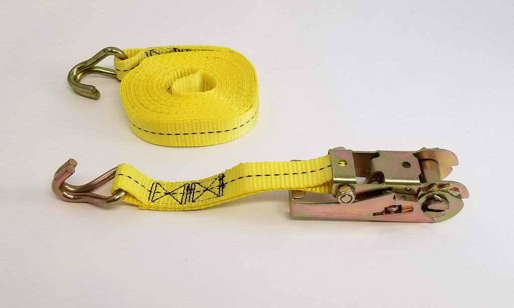 1" x 16' Ratchet Strap Tie Down with Zinc Plated Wire Hooks ATV Motorcycle (1170666)