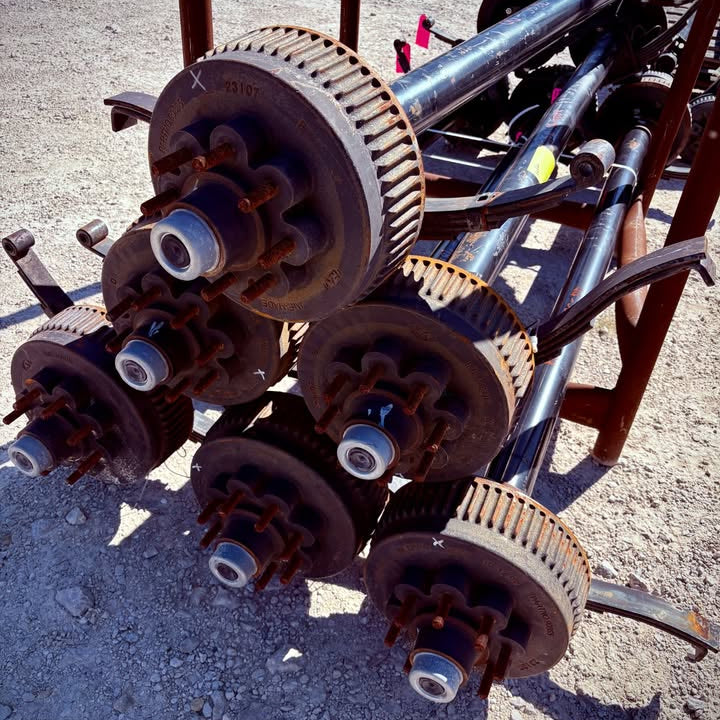 NEW Rockwell 8,000 lb Trailer Axle – 96" Hub Face – 78" Spring Center – Electric Brake