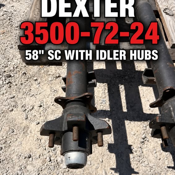 NEW Dexter 3,500 lb Axle, 72 in HF, 58 in SC, Underslung, 2.4 in Tube, Straight, 5 x 4.5 Idlers