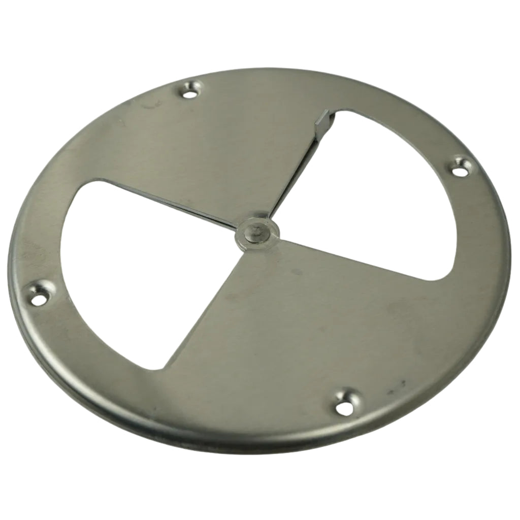 7.25" Polished Aluminum Round Air Trailer Wall Vent — Butterfly Style (775)