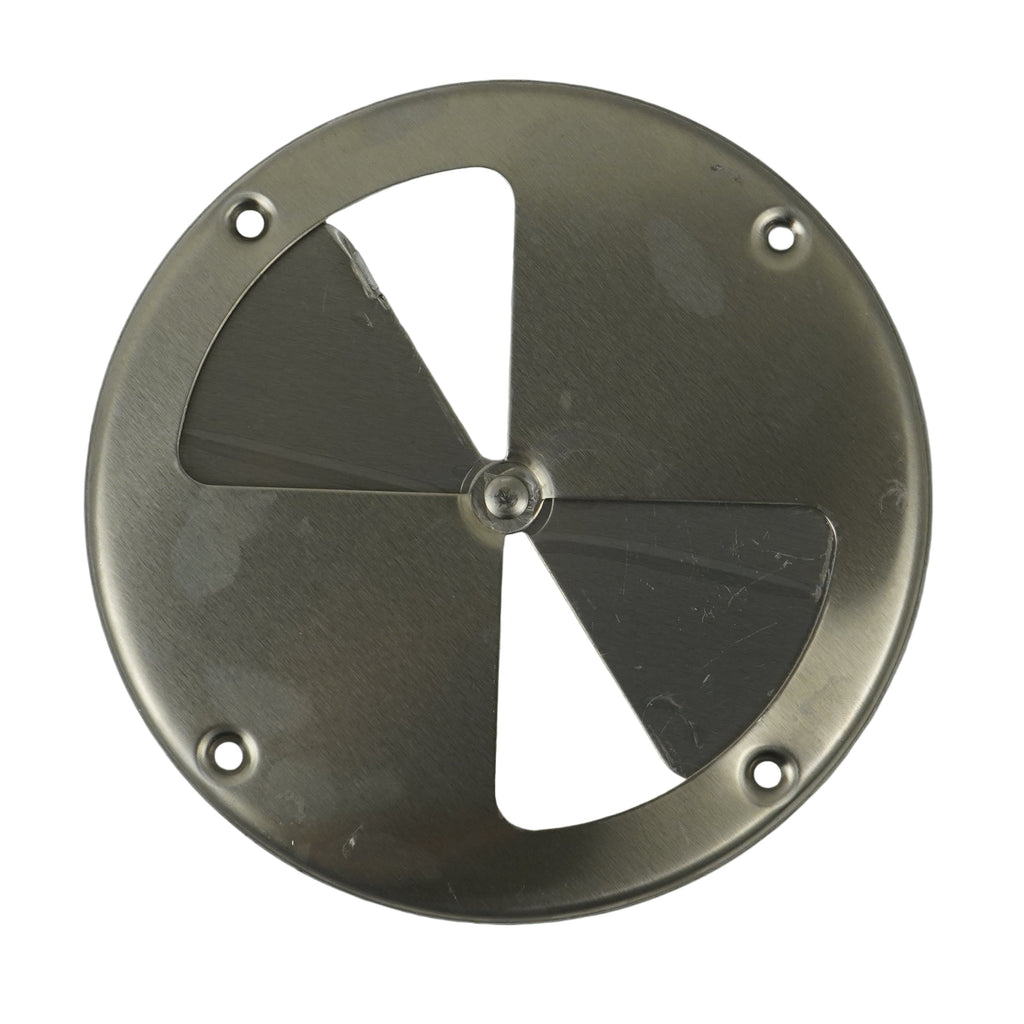 7.25" Polished Aluminum Round Air Trailer Wall Vent — Butterfly Style (775)