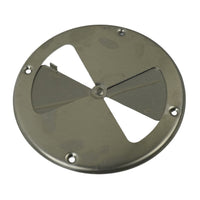 7.25" Polished Aluminum Round Air Trailer Wall Vent — Butterfly Style (775)
