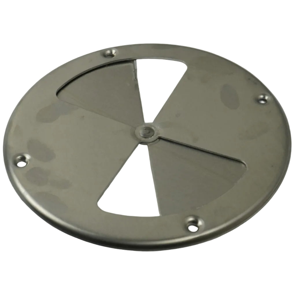 7.25" Polished Aluminum Round Air Trailer Wall Vent — Butterfly Style (775)