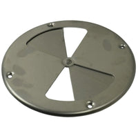 7.25" Polished Aluminum Round Air Trailer Wall Vent — Butterfly Style (775)