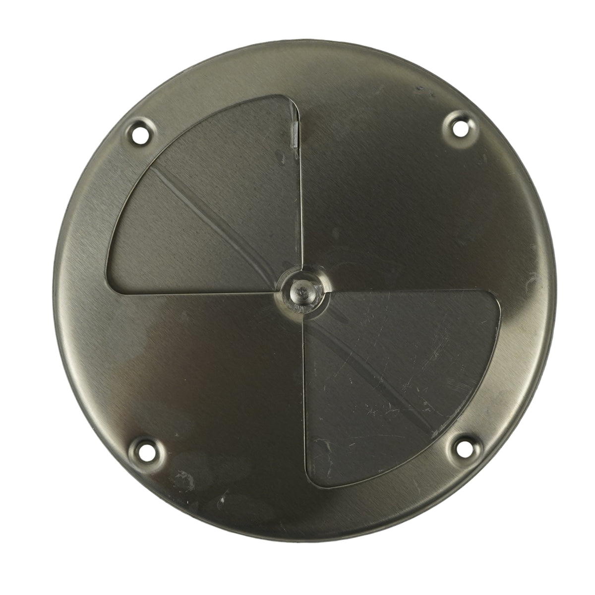 7.25" Polished Aluminum Round Air Trailer Wall Vent — Butterfly Style (775)
