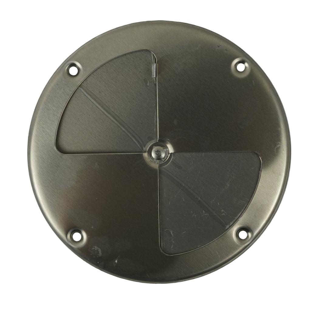 7.25" Polished Aluminum Round Air Trailer Wall Vent — Butterfly Style (775)