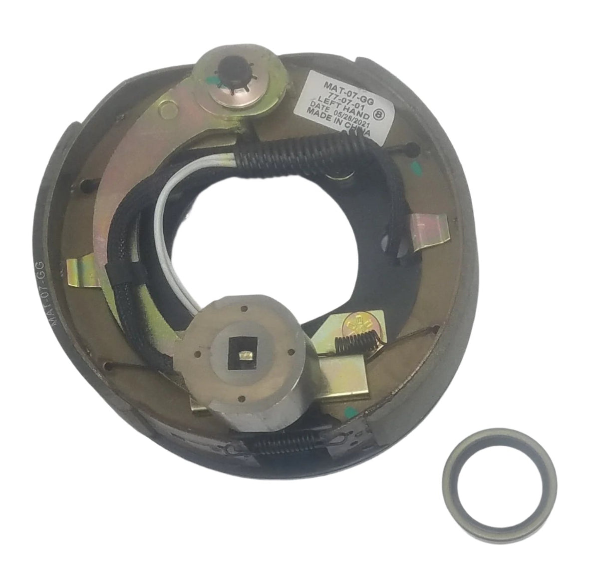 IN STORE PICK UP ONLY - (7EBLH-SEAL-150) 7" Left Side Electric Backing Plate and Seal For 2000# Axles Replaces Dexter 23-47