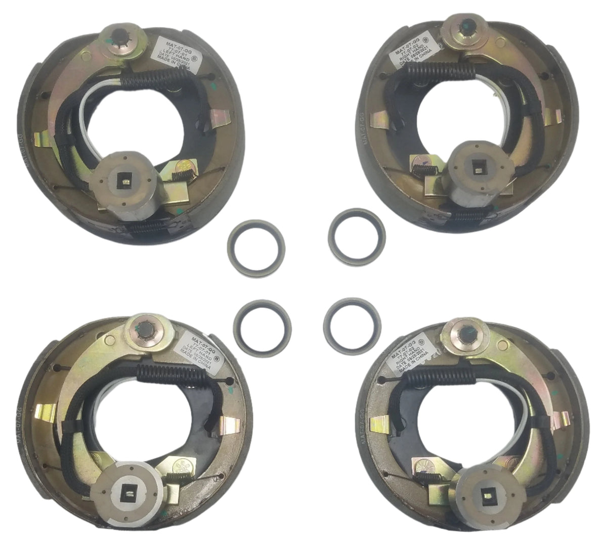 IN STORE PICK UP ONLY - (7EB-2P-SEAL-150) 2 PAIR 7" Electric Backing Plates and Seals For 2000# Axles Replaces Dexter 23-47 and 23-48