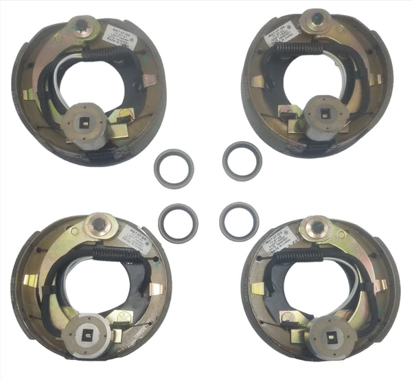 2 PAIR 7" Electric Backing Plates and Seals For 2000# Axles Replaces Dexter 23-47 and 23-48 (7EB-2P-SEAL-150)