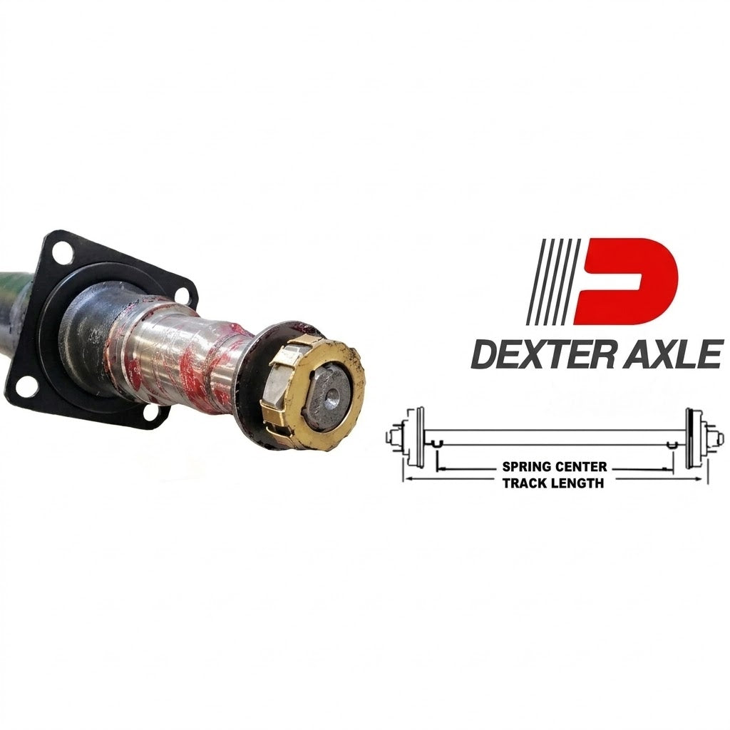 8,000 lb Narrow Trailer Axle Beam - 79" Hub Face - 3.5" Tube with Perches (8000-79-D80N-35-KIT)