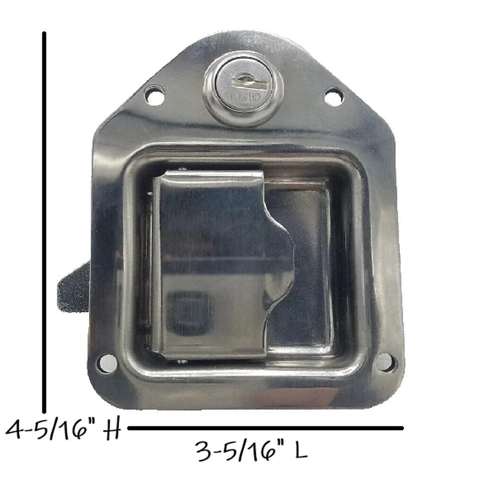 Mini Tear Drop Locking Latch - LKG, SST, With 2 Keys (8000SSL)