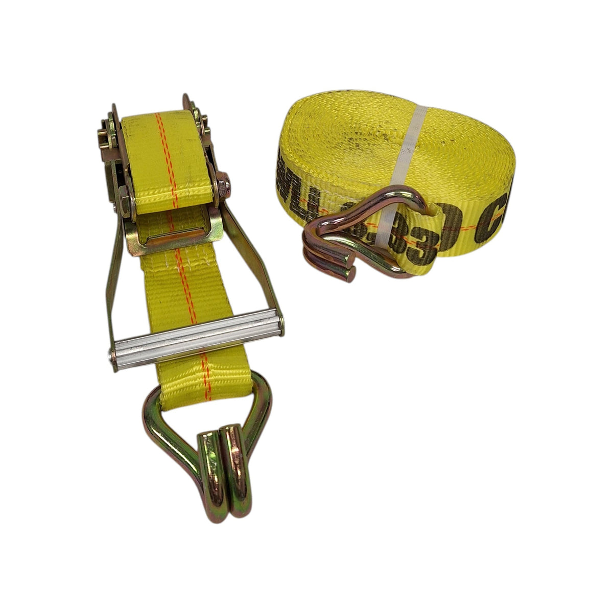 2" x 27' Heavy Duty Ratchet Strap with Wire Hooks 10,000 lbs Break Strength – Commercial Grade Tie Down for Flatbeds, Trucks & Cargo (802HD-27W)