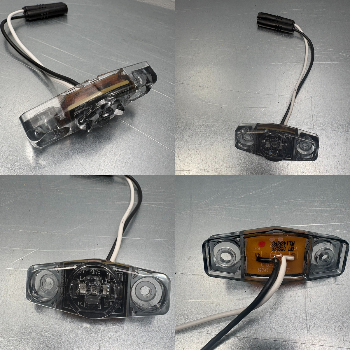 4-Pack Smoked-Lens Amber LED Mini Marker & Clearance Lights – .180" Female Barrel (8102327-LOTOF4)