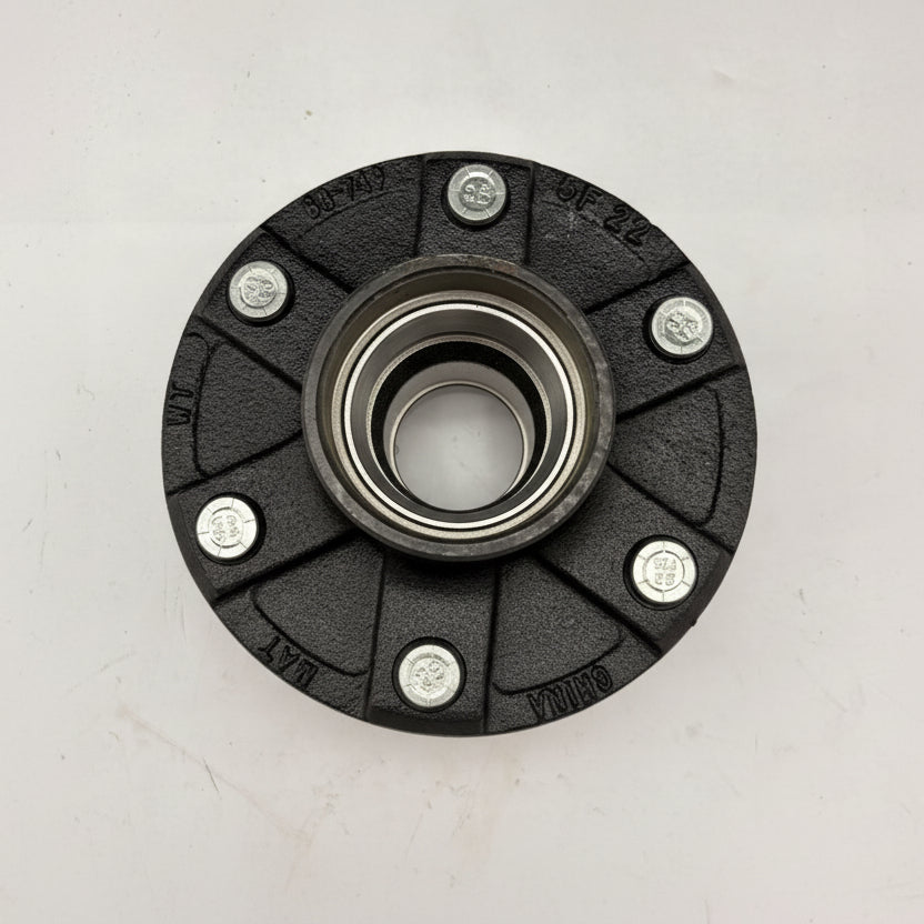 Idler Hub, 3500#, 6 x 5.5, ORANGE, Dexter, 1/2" Stud, Cupped & Studded (84655-1)