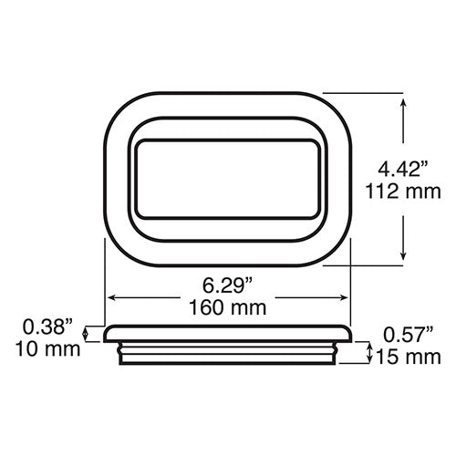 Peterson Mfg 6.29" x 4.42" PVC Rubber Grommet Flush Mount (850-15)