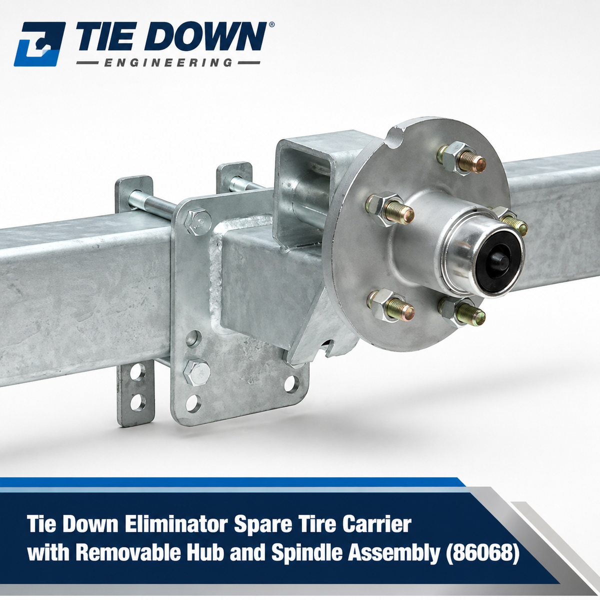 Tie Down Eliminator Spare Tire Carrier with Removable Hub and Spindle Assembly (86068)