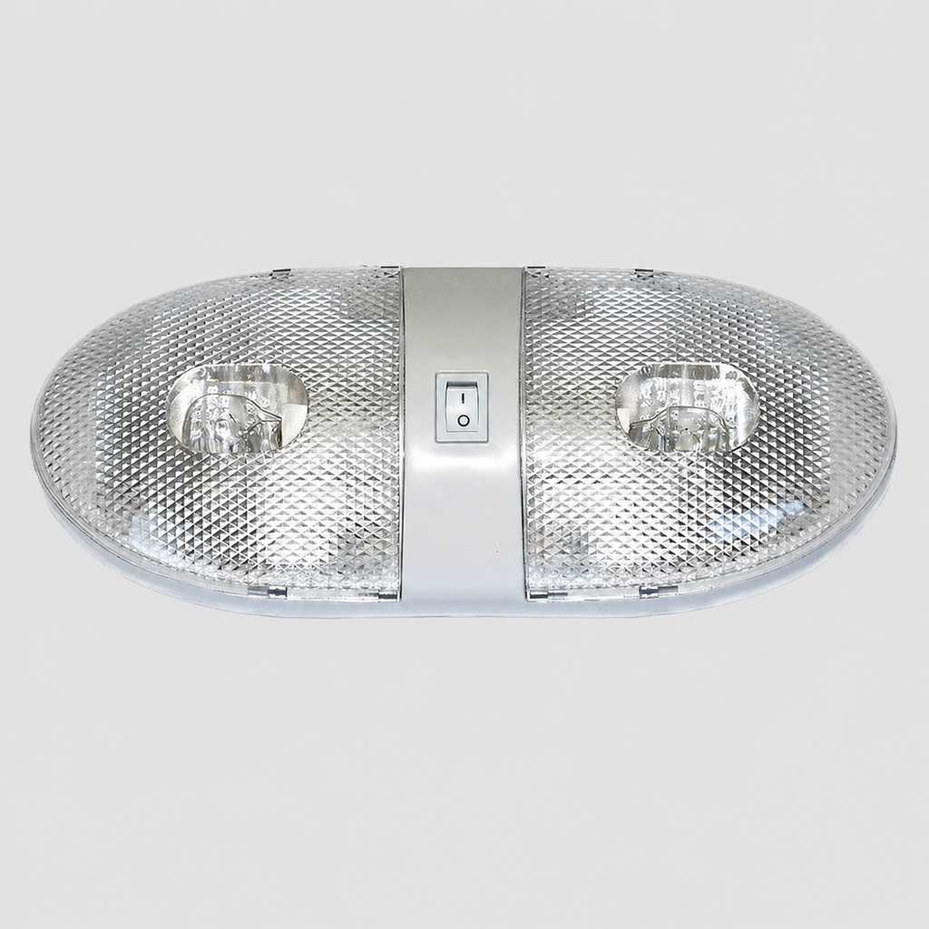 Double Dome Trailer Light Economy Euro Interior Light Incandescent White (D-92)