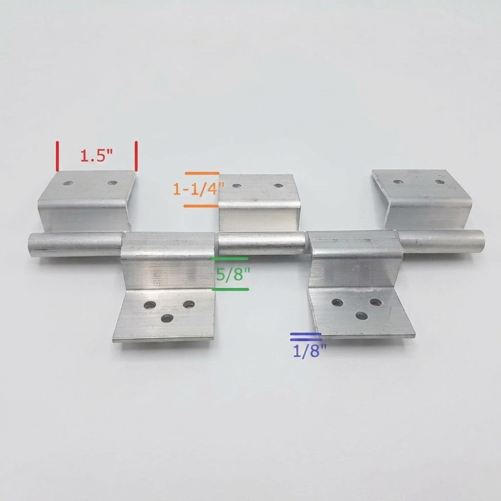 Jammy 5 -Leaf Aluminum RV / Camper Door Hinge – Raw Finish - Stainless Pin w/ Nylon Washers (TALH5R)
