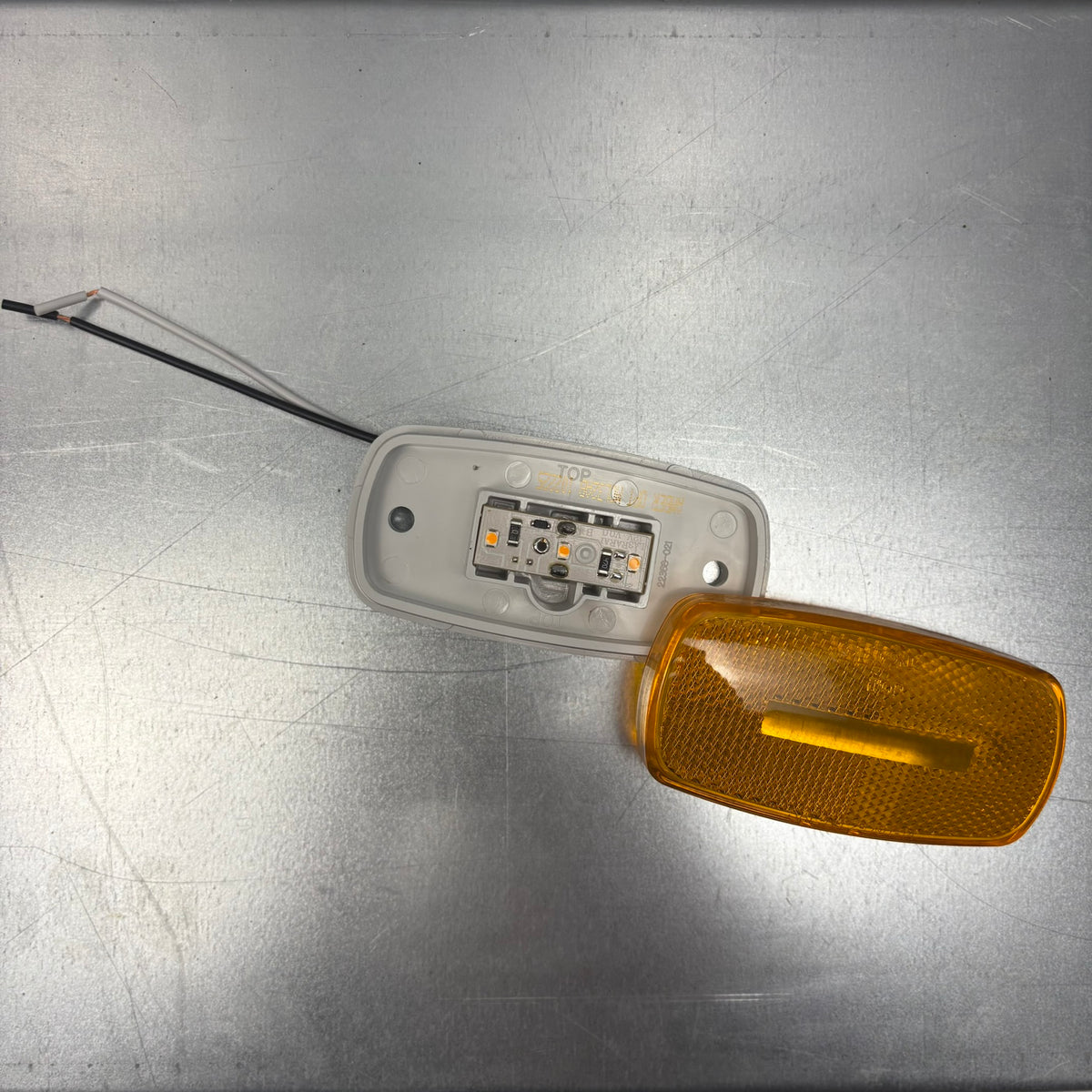 Amber Rectangular LED Marker/Clearance Light – White Base (MCL32AB)
