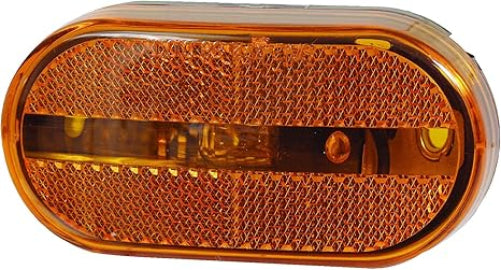Optronics 4" Amber Marker Clearance Light Reflective Black Base Single Wire Incandescent
